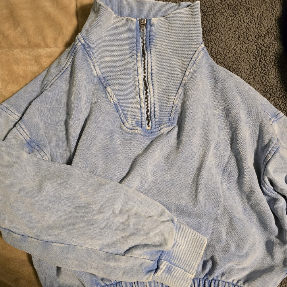 Blue Quarter-Zip Pullover